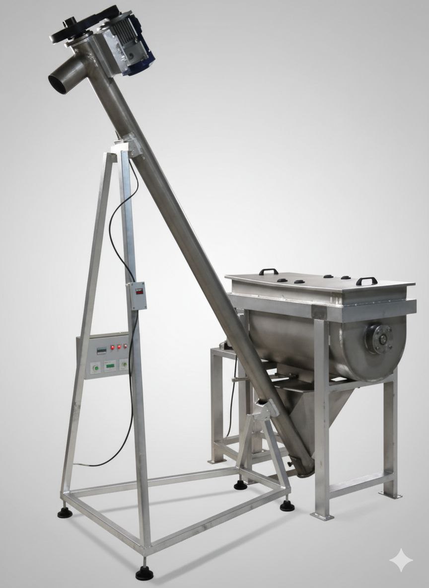 میکسر پودر افقی ریبون بلندر استیل ۲۰۰ لیتری